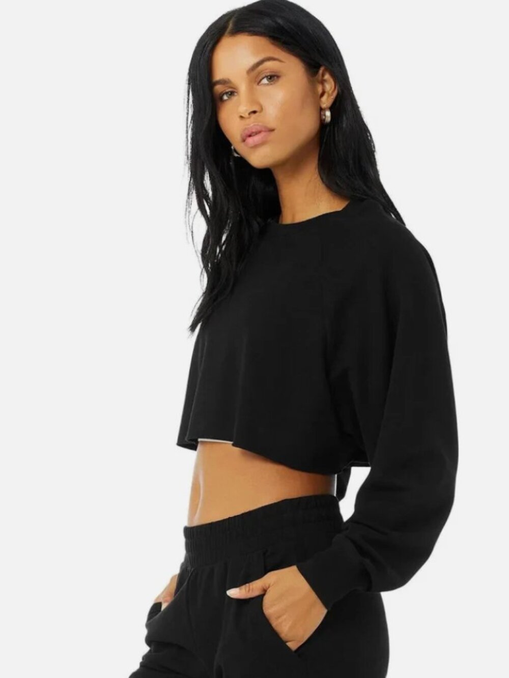Alo Double Take Cropped Pullover in Black Size small NWOT